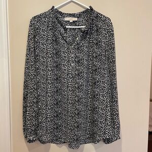 LOFT Animal Print Woven Blouse